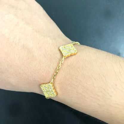 Vivace Gioielli Bracciale Quadrifoglio Zirconi Raffinato